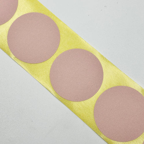 BOLLINO ADESIVO COLOR ROSA ANTICO IN CARTA TERMICA PROTETTA 40 MM