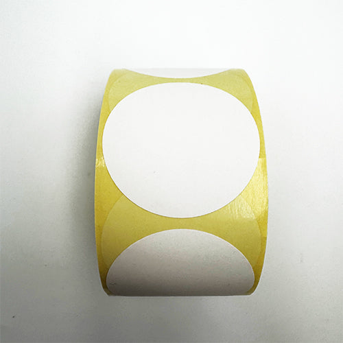 BOLLINO ADESIVO  30 MM  IN CARTA LUCIDA BIANCA PER STAMPANTI A COLORI
