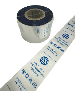 RIBBON TESSILE COLORATO AZZURRO MM 40 X 200MT PER ETICHETTE ABBIGLIAMENTO