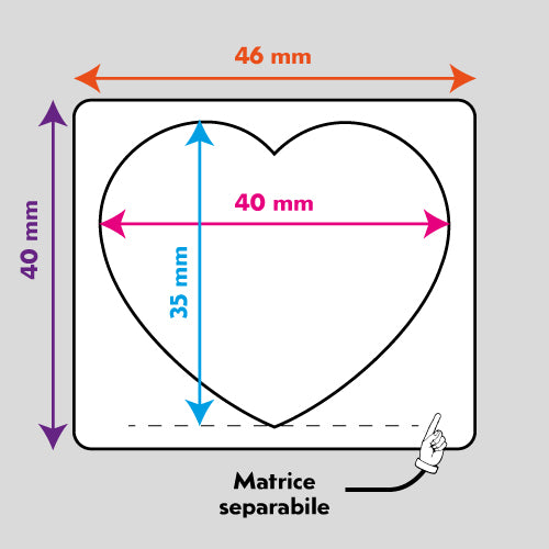 ETICHETTE ADESIVE A FORMA DI CUORE