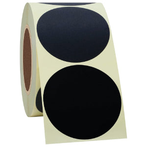 ETICHETTE ADESIVE TONDE NERE MISURA 45 MM PER STAMPANTI A TRASFERIMENTO TERMICO