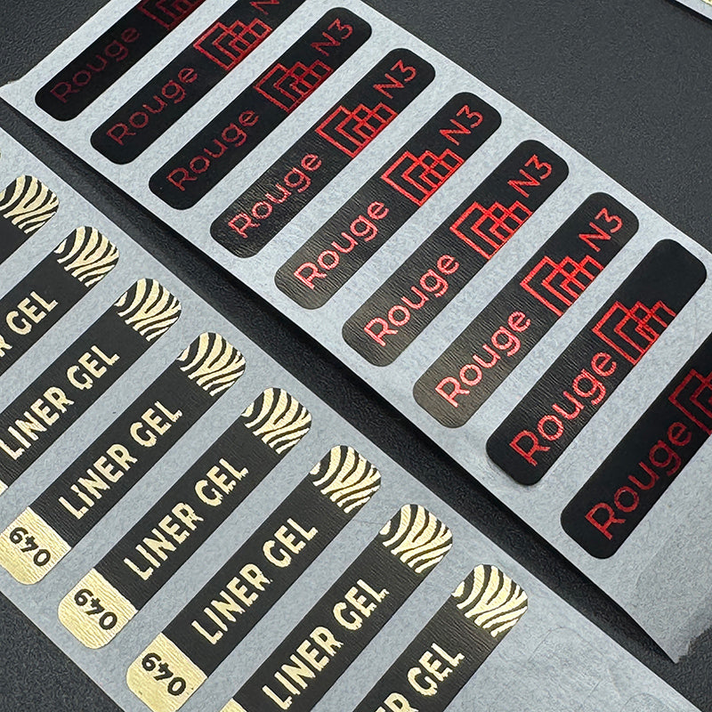 ETICHETTE ADESIVE MM 35 X 7  IN POLIPROPILENE NERO LUCIDO