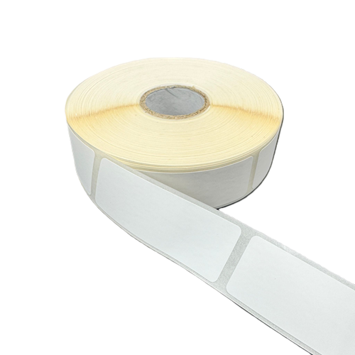ETICHETTE MM 20 X 55 IN POLIPROPILENE BIANCO OPACO PER LA STAMPA A TRASFERIMENTO TERMICO