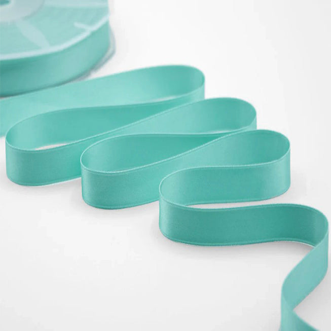 NASTRO IN DOPPIO RASO ACQUA MARINA MM 16X25 MT