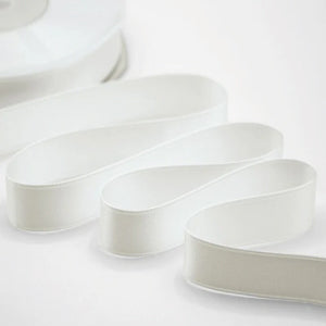 NASTRO IN DOPPIO RASO BIANCO NATURALE MM 16X25 MT