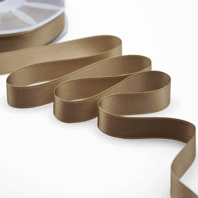 NASTRO IN DOPPIO RASO CANNELLA MM 16X25 MT