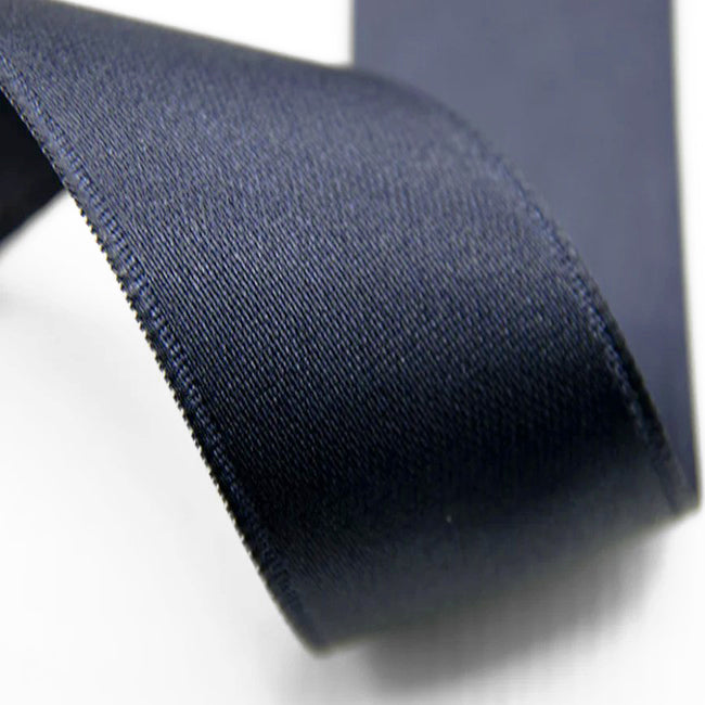 NASTRO IN DOPPIO RASO BLU NOTTE MM 16X25 MT