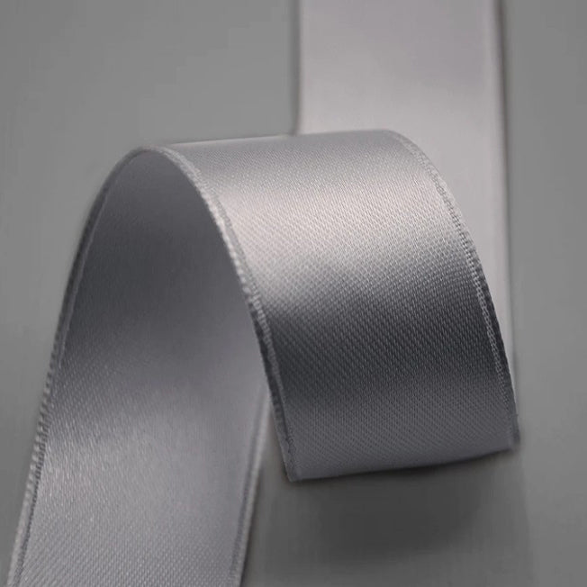NASTRO IN DOPPIO RASO GRIGIO SCURO MM 16X25 MT