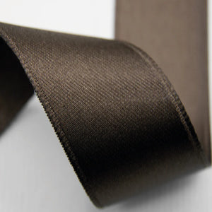 NASTRO IN DOPPIO RASO MARRONE CACAO MM 16X25 MT