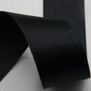 NASTRO IN DOPPIO RASO NERO MM 16X25 MT