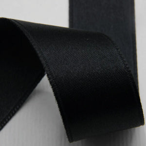 NASTRO IN DOPPIO RASO NERO MM 25X25 MT