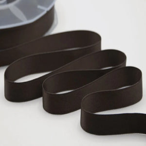 NASTRO IN DOPPIO RASO MARRONE CACAO MM 16X25 MT