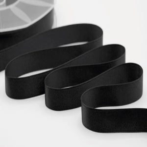 NASTRO IN DOPPIO RASO NERO MM 16X25 MT