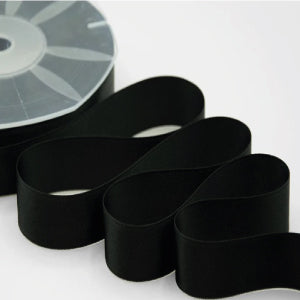 NASTRO IN DOPPIO RASO NERO MM 25X25 MT
