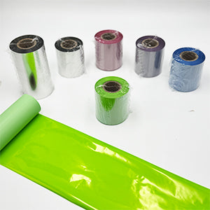RIBBON PIGMENTATO CERA-RESINA VERDE LIME MM 60 X 150 MT