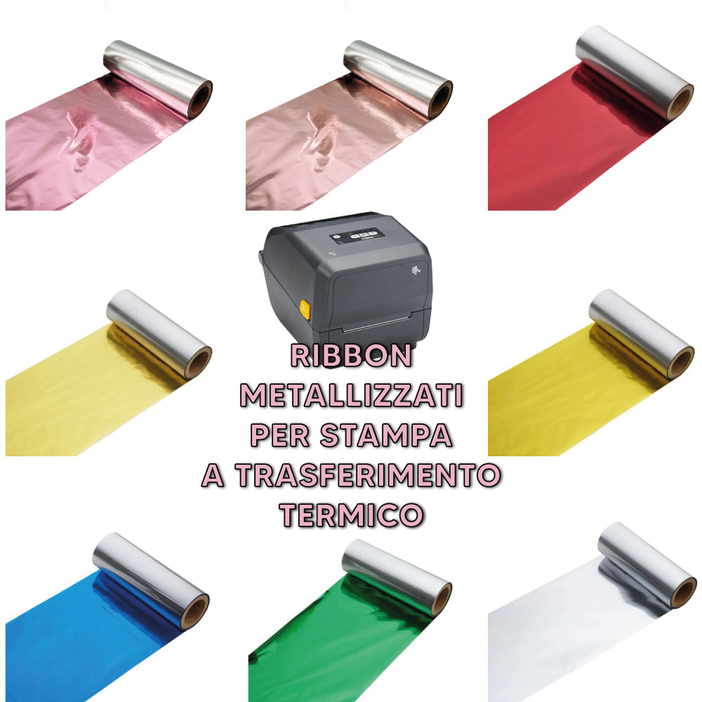 RIBBON RESINA ORO PER IL TRASFERIMENTO TERMICO MM 110 X 20 MT