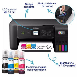 STAMPANTE EPSON ECOTANK ET-2870 FORMATO A4 CON DISPLAY