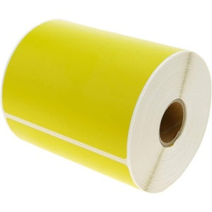 ETICHETTE IN CARTA TERMICA PROTETTA COLORE GIALLO  100 X 100 MM