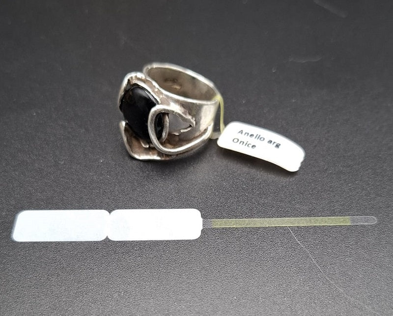 ETICHETTE GIOIELLERIA CON SPADINO TRASPARENTE mm 74 x 8