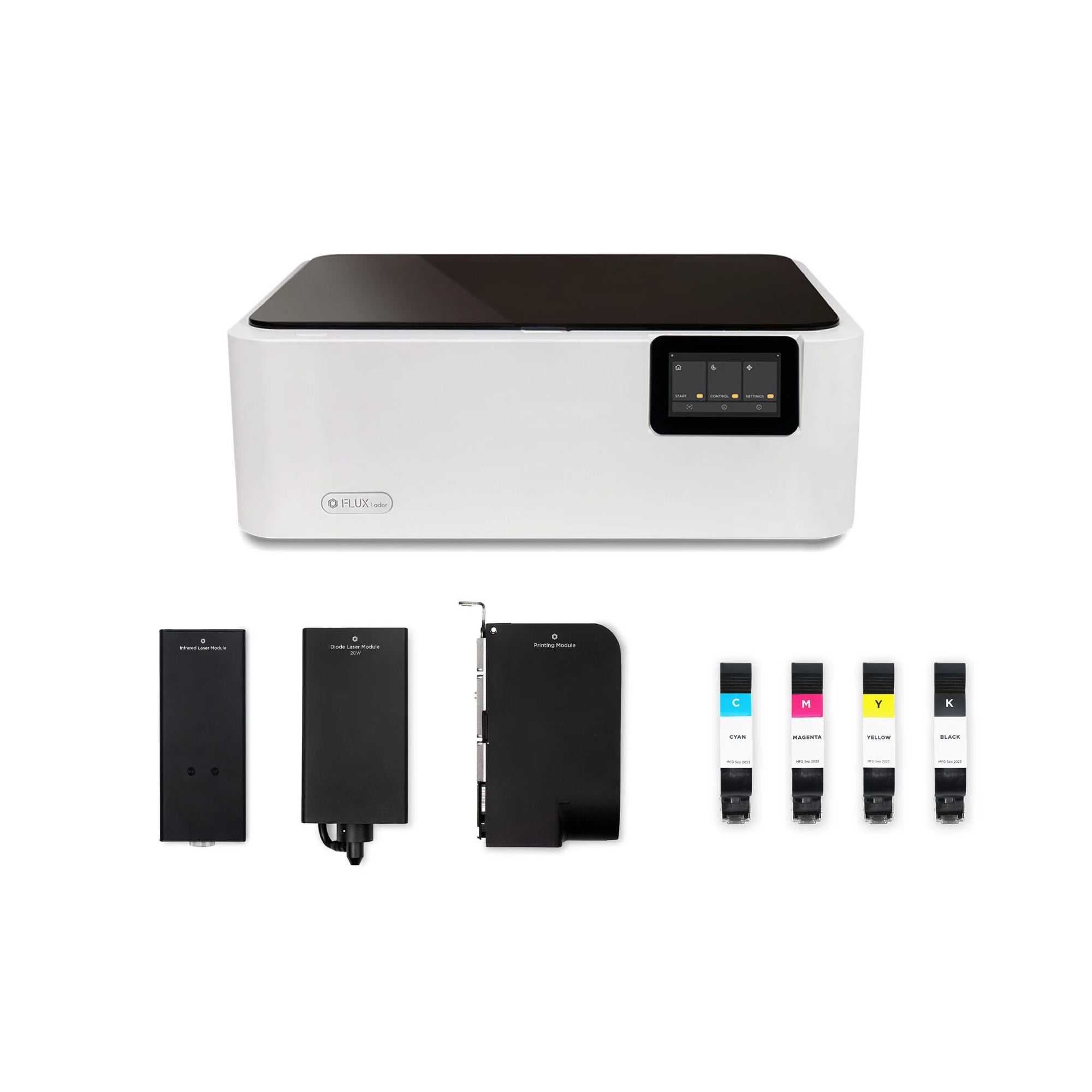 MACCHINA PER INCISIONE E TAGLIO LASER FLUX ADOR CON DIODO LASER DA 20 W + LASER AD INFRAROSSO DA 2 W