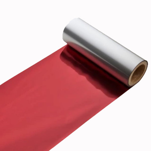 RIBBON RESINA ROSSO METALLIZZATO PER IL TRASFERIMENTO TERMICO MM 110 X 20 MT