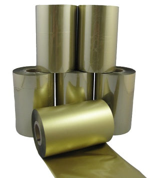 RIBBON ORO OPACO CERA -RESINA PER IL TRASFERIMENTO TERMICO MM 100 X 74 MT
