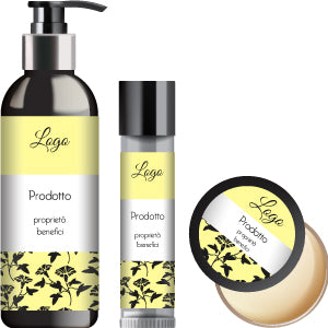 MODELLO PERSONALIZZABILE DI ETICHETTA PER PRODOTTI COSMETICI: PATTERN FIORI