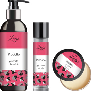 MODELLO PERSONALIZZABILE DI ETICHETTA PER PRODOTTI COSMETICI: PATTERN FOGLIE