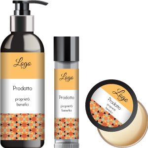 MODELLO PERSONALIZZABILE DI ETICHETTA PER PRODOTTI COSMETICI: PATTERN MOSAICO