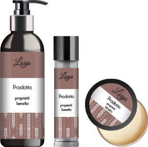 MODELLO PERSONALIZZABILE DI ETICHETTA PER PRODOTTI COSMETICI: PATTERN SPIGHE
