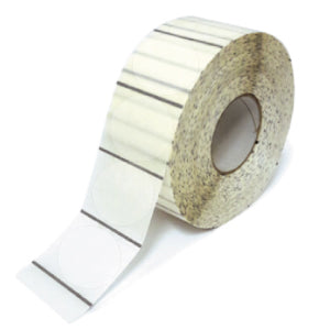 etichette tonde in polipropilene trasparente con black mark sul retro